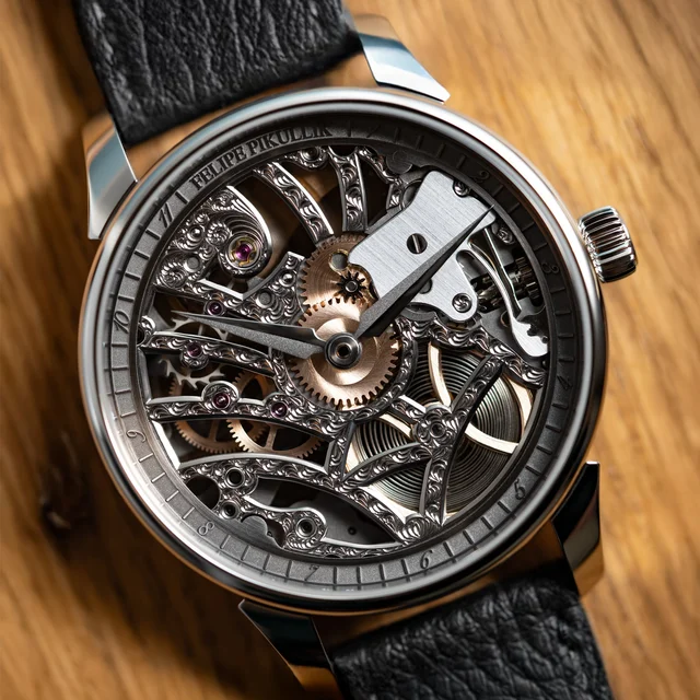 Felipe Pikullik Black Rhodium Engraved FPSK24-BG kol saati
