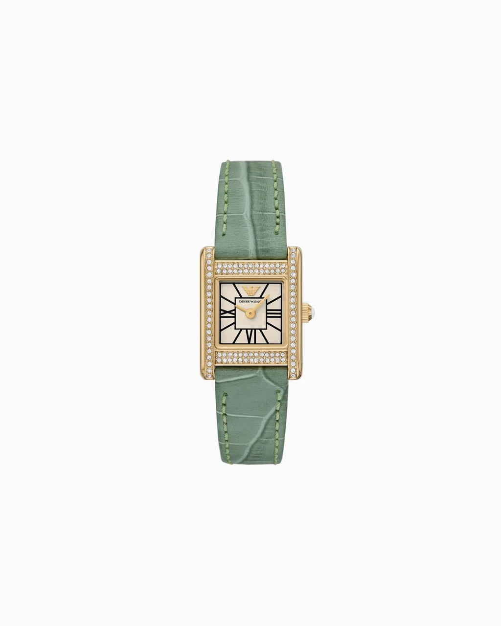 Emporio Armani Two-Hand Green Leather Watch AR11661 20 mm kol saati