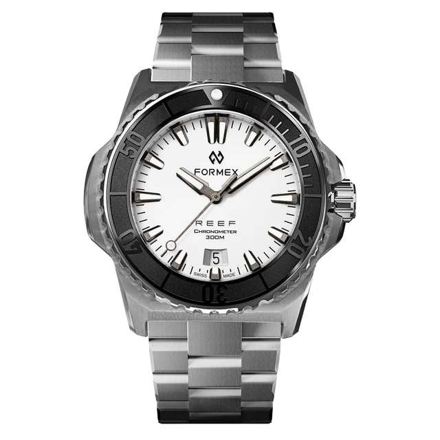 Formex Baby REEF 39.5mm Swiss Automatic Chronometer Dive Watch with Brilliant White Dial #