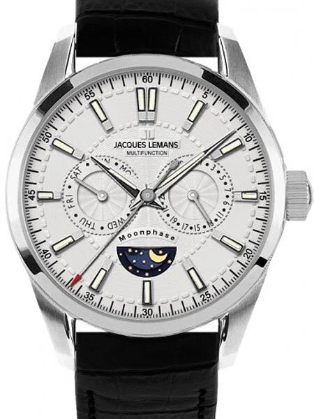 Jacques Lemans Liverpool Moonphase Dress Watch with Day and Date #1-1804A kol saati