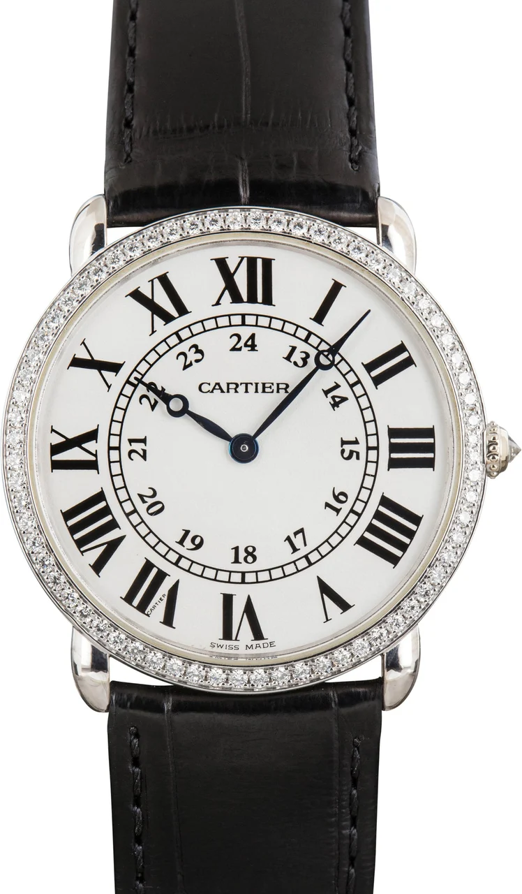 Cartier Ronde Louis 36 ref WR000551 Diamond Bezel 36 mm kol saati