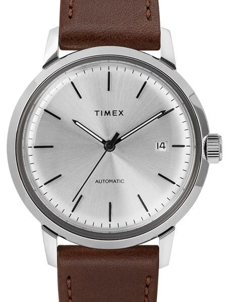 Timex Marlin 21-Jewel Automatic Watch with Silver Dial #TW2T22700ZV kol saati