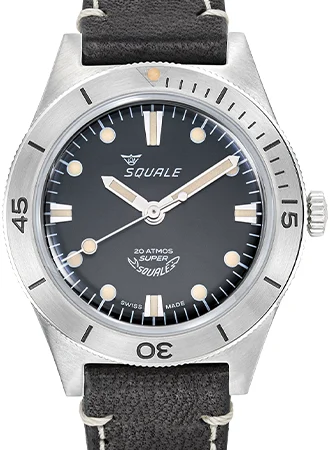 Squale Super- Sunray Black - Leather SUPERSSBK.PN/SQ kol saati