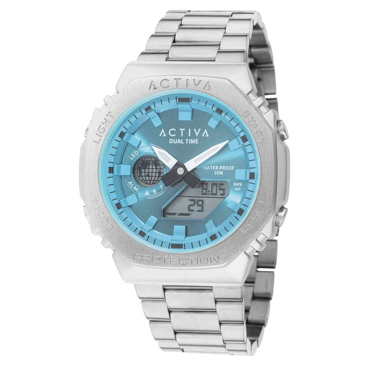 Activa Signal X Invicta Digital Watch - 45.5mm. Silver (ACWM423-003) 45.5 mm kol saati