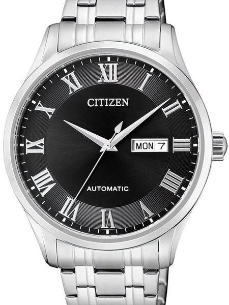 Citizen Automatic Black Dial Watch with Stainless Steel Bracelet #NH8360-80E 41 mm kol saati