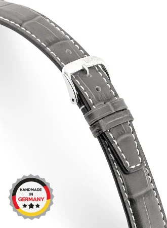 RIOS Grained Leather Boston - Stone Grey - Alligator Grained 5703/RI kol saati