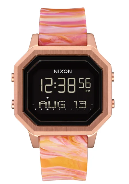 Nixon US Siren Stainless Steel - Rose Gold / Pink Marble A1211-5069-00 kol saati