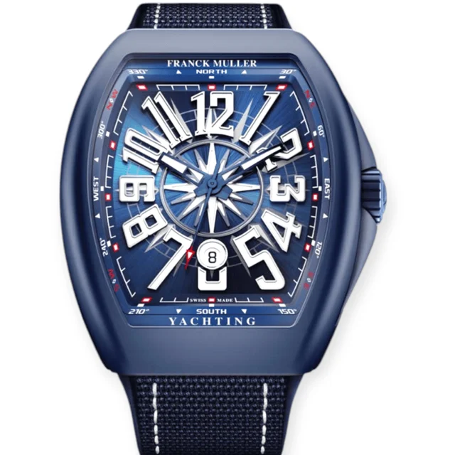 Franck Muller Vanguard Yachting Ceramic Blue Ceram Pre-Owned Franck Muller Vanguard Yachti