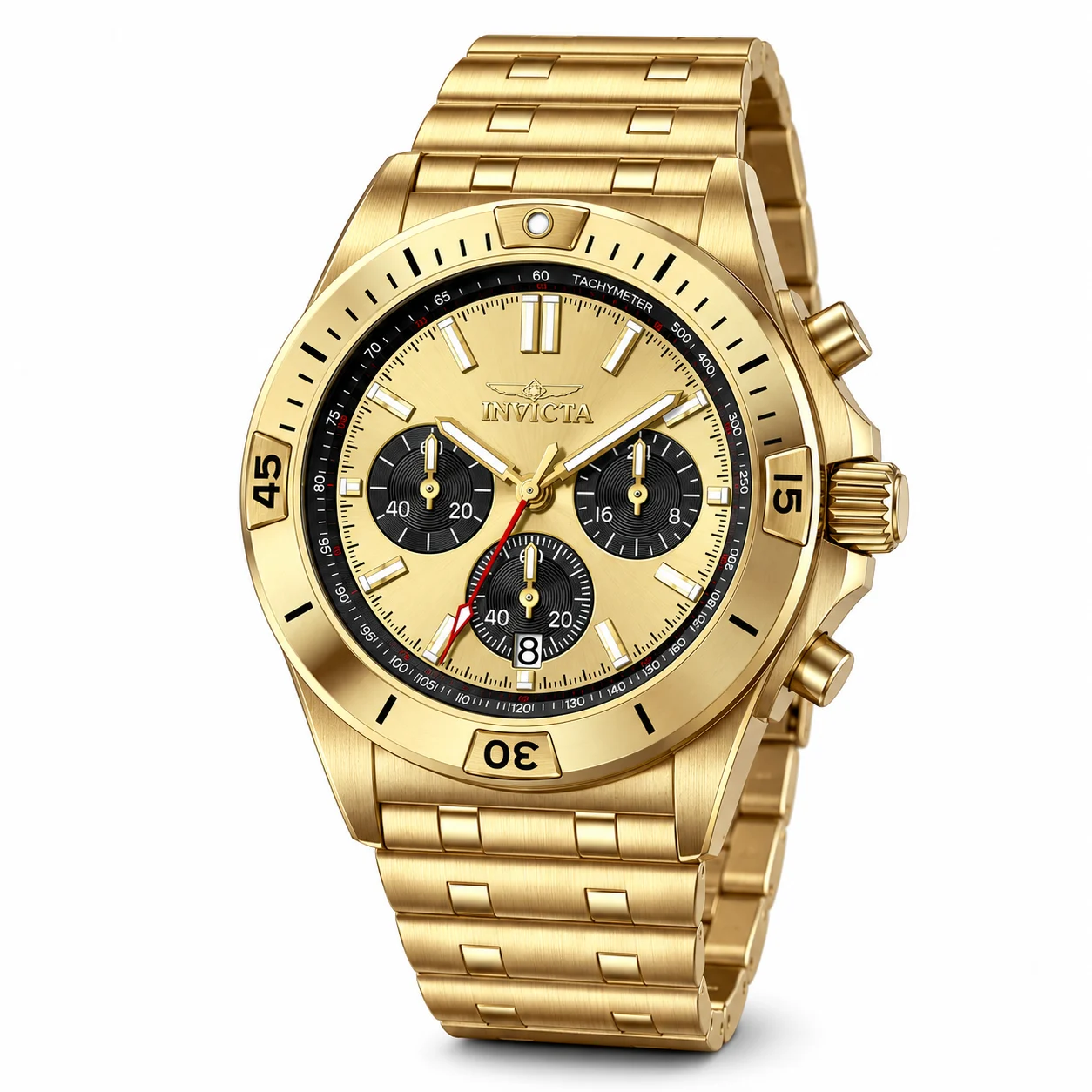 Invicta Chase Durer - Watch - 42mm, Gold (69589) 42 mm kol saati