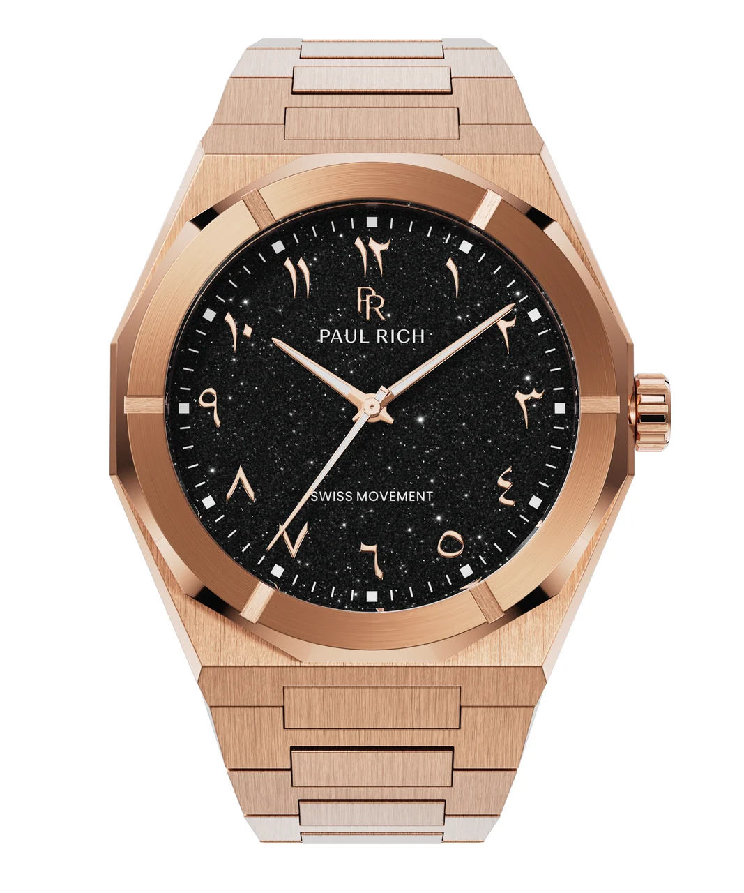 Paul Rich Star Dust II PR88IIBlackArabic - Rose Gold 43 mm kol saati