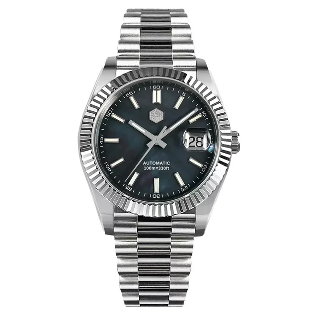 San Martin Watches San Martin Automatic Dress Watch with Blue MOP Dial #SN059-A kol saati