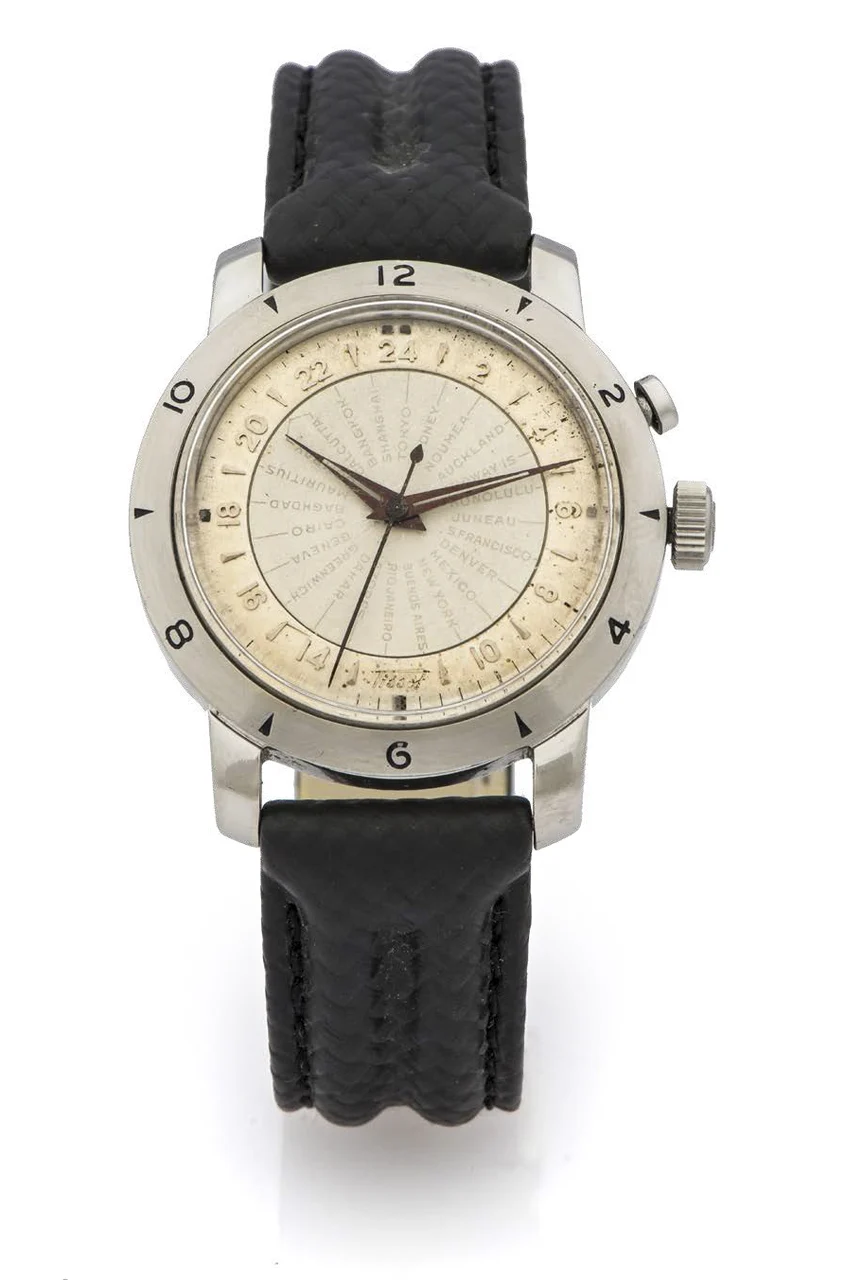 Tissot NAVIGATOR REF.4002-2 STEEL A fine and rare self-winding stainless steel "World Time" . kol saati