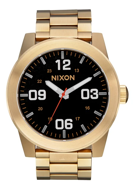 Nixon US Corporal Stainless Steel - Yellow Gold / Black A346-5163-00 kol saati