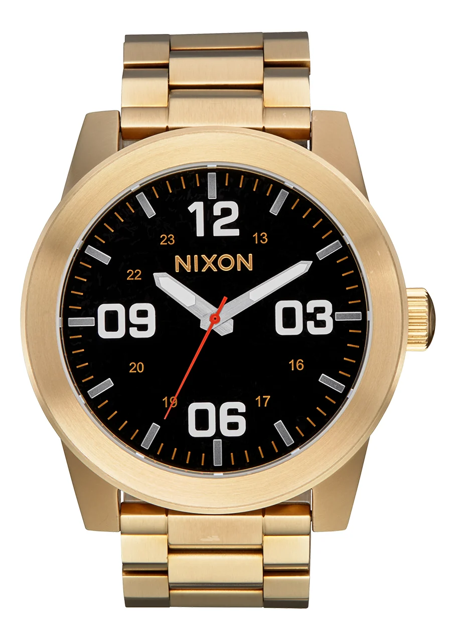 Nixon US Corporal Stainless Steel - Yellow Gold / Black A346-5163-00 48 mm kol saati