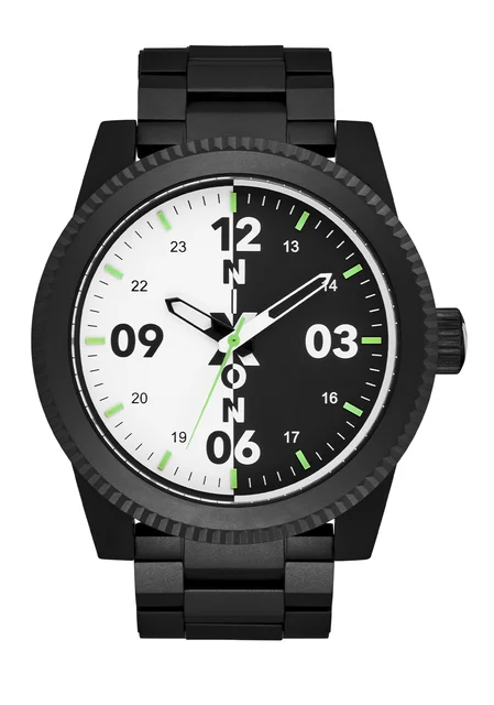 Nixon US Corporal Stainless Steel - Black / White / Black A346-2052-00 kol saati