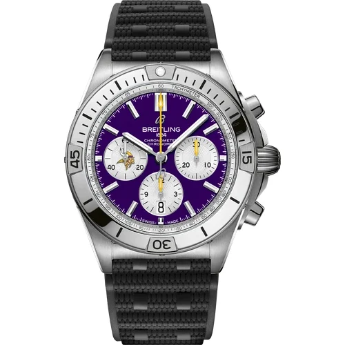 Breitling Chronomat B01 42 NFL Minnesota Vikings Edition AB01342B1K4S1 kol saati