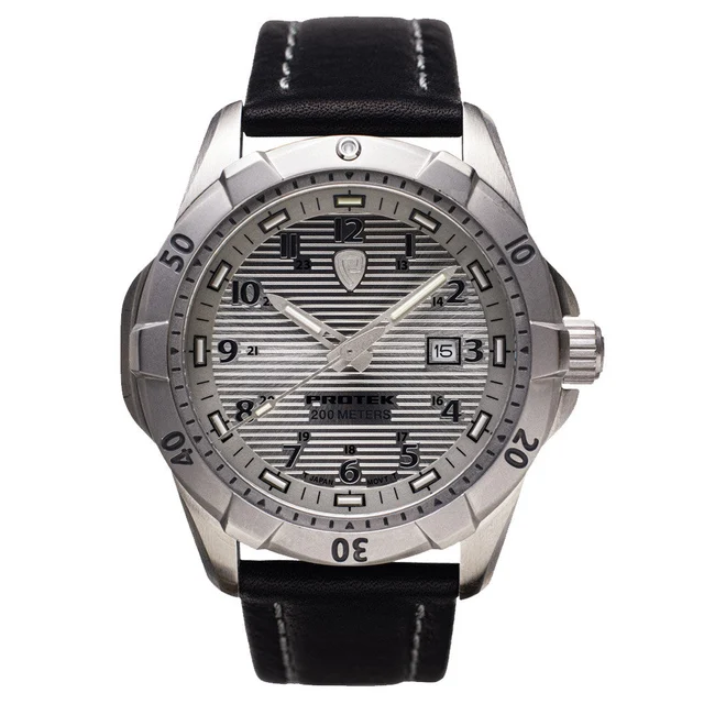 Protek Steel Tritium Dive Watch 2000 Series with Silver Dial #PT2004 kol saati