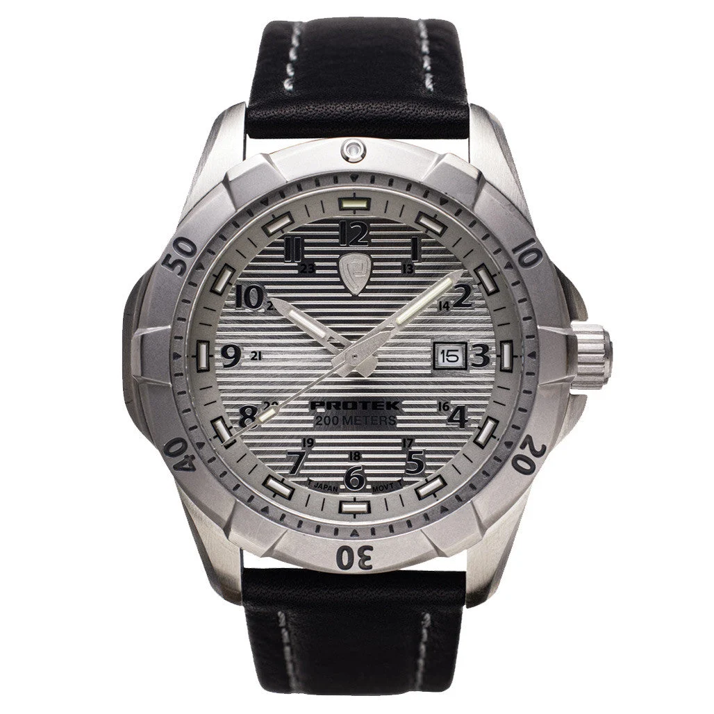Protek Steel Tritium Dive Watch 2000 Series with Silver Dial #PT2004 kol saati