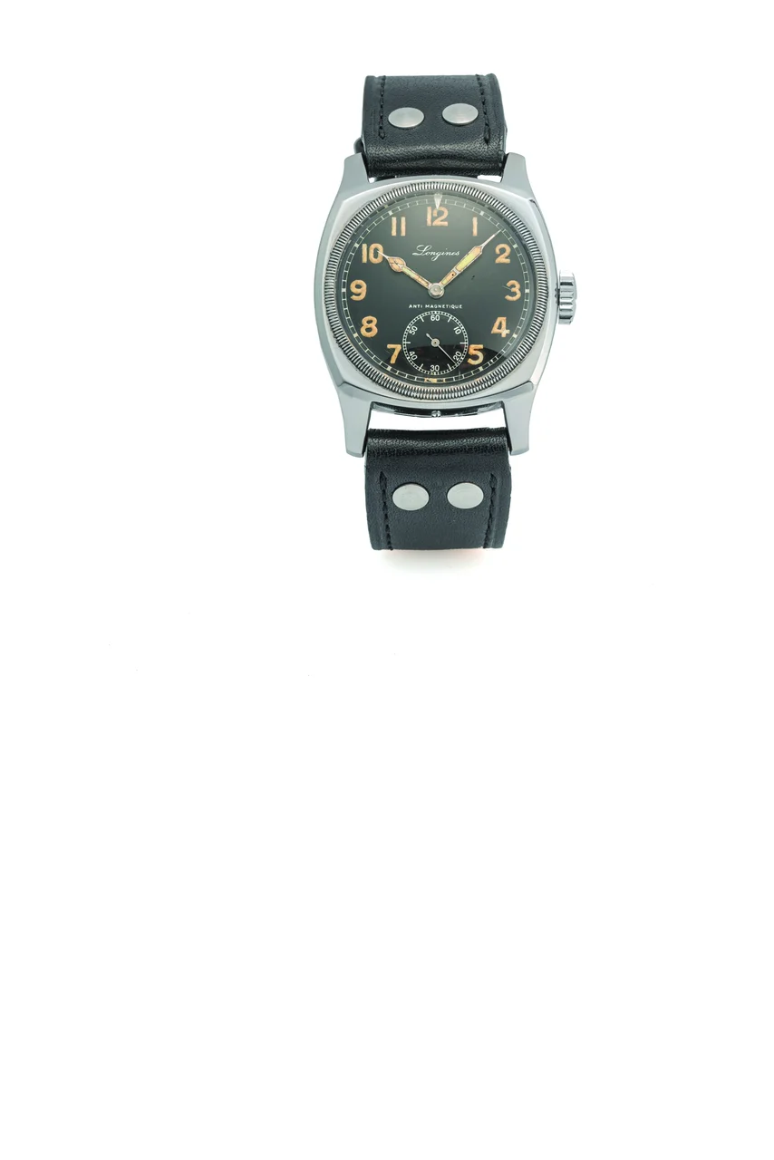 Longines Ref. 3582, military , black dial, made for the Czechoslovak Armys; “Anti Magnetique”; stainless steel kol saati