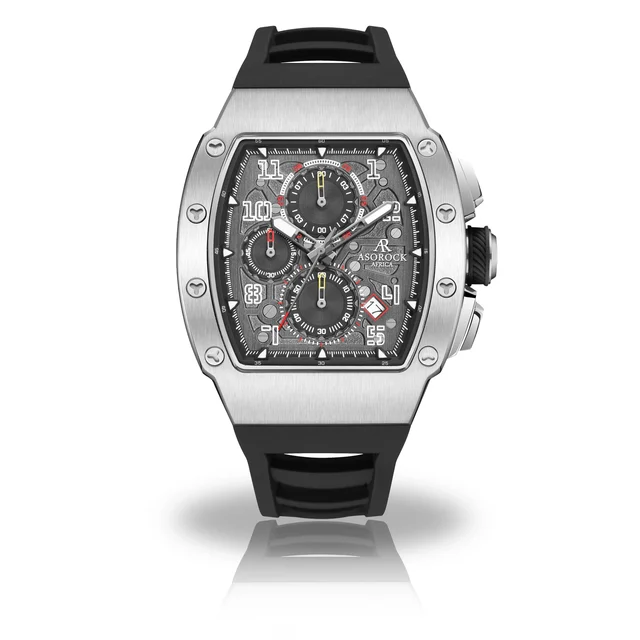 ASOROCK WATCHES Silver/Black Motorsport GT kol saati