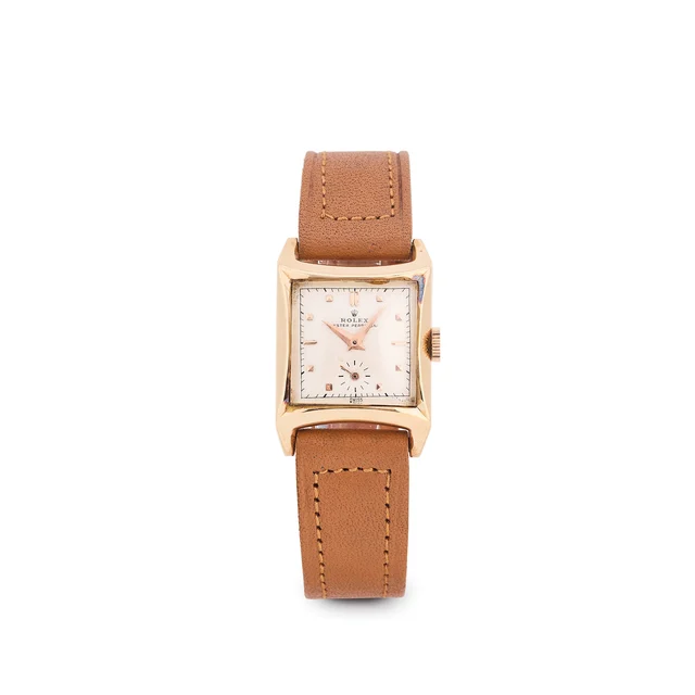Rolex ROLEX, REF. 8126, PERPETUAL, “CARRE GALBE”, 18K YELLOW GOLD kol saati