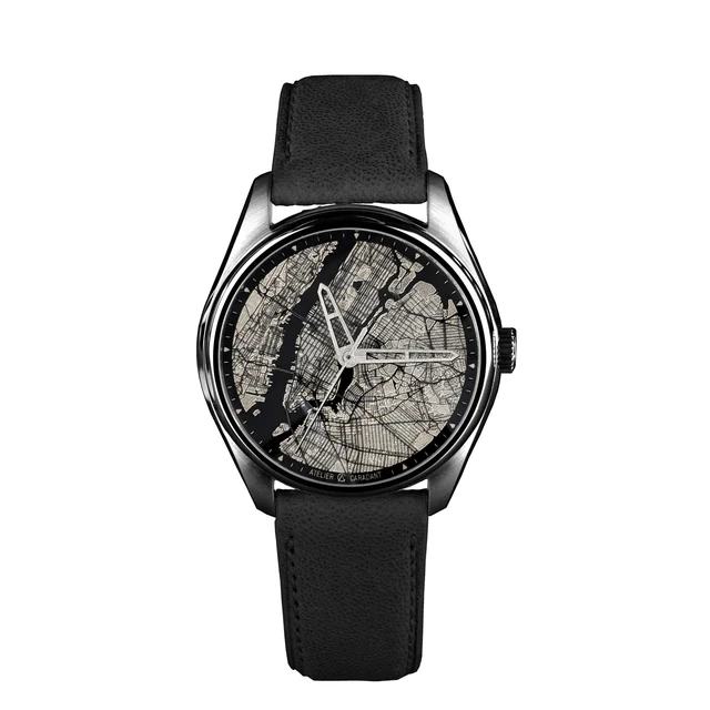 Atelier Caradant New York Midnight Silver Grey kol saati