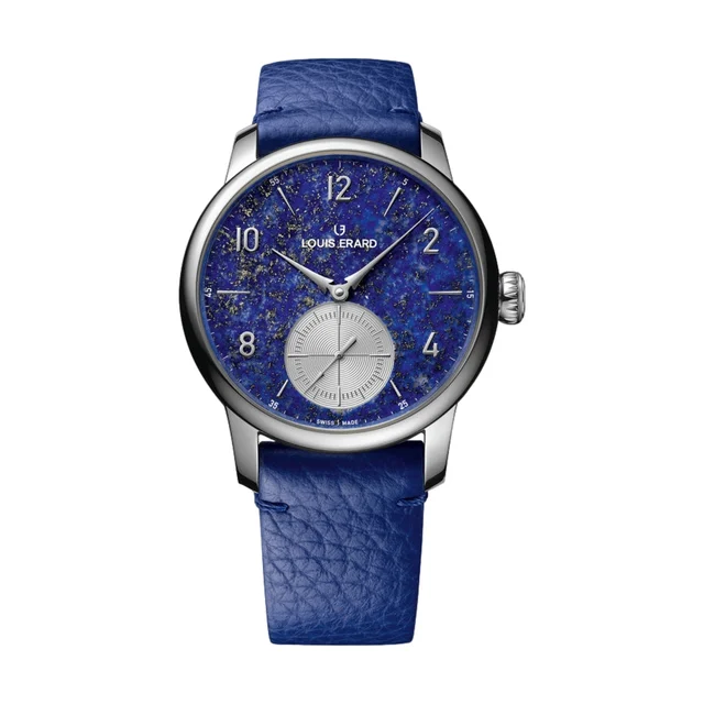 Louis Erard Excellence Petite Seconde Lapis Lazuli 39mm - Blue on Leather Strap 34238AA35.