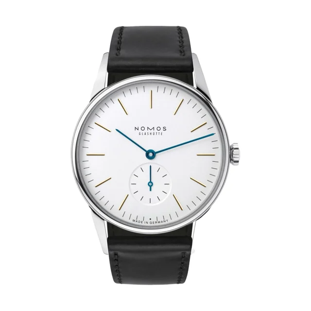 NOMOS Glashütte Orion 35mm - White Silver-Plated on Leather Strap 309 kol saati