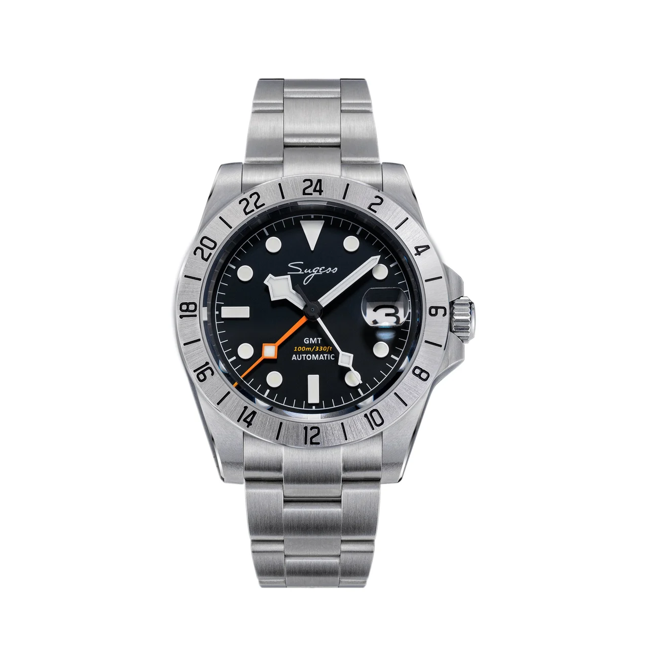 Sugess Heritage S463 BB GMT Black Dial 40 mm kol saati