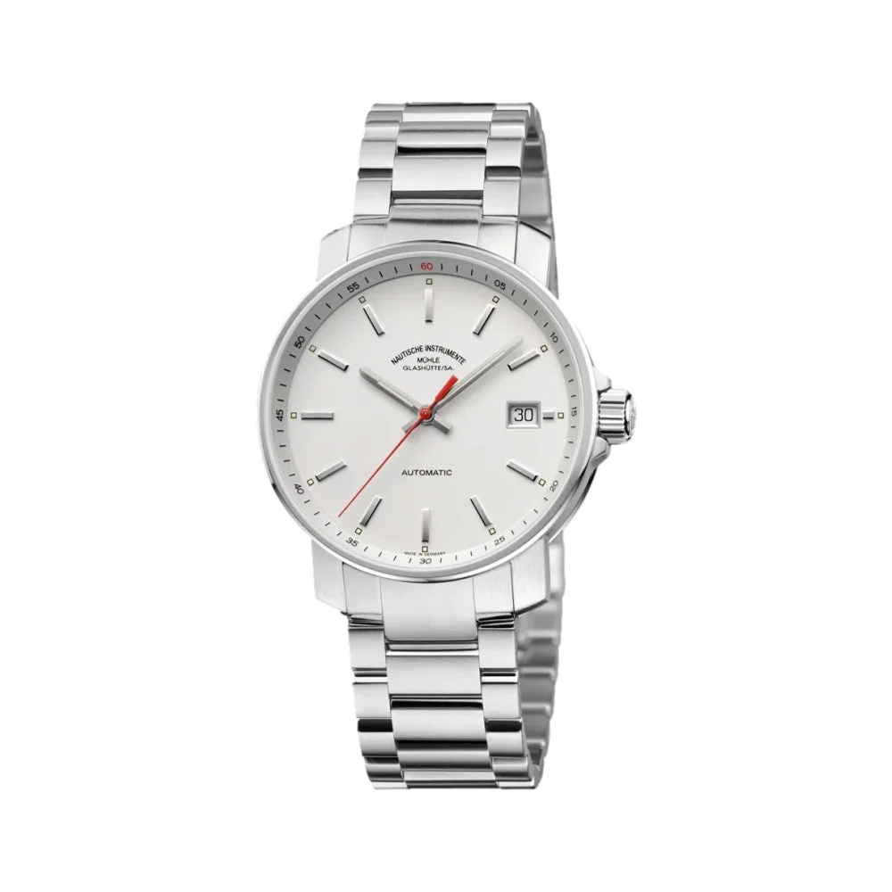 Muhle Glashutte White on Bracelet M1-25-21-MB 36.6 mm kol saati