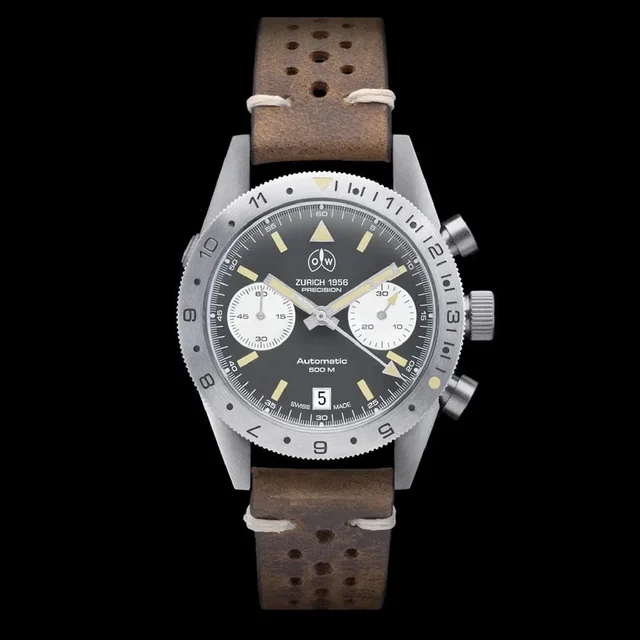 Ollech & Wajs Swiss Automatic Navichron Chronograph Watch #OW-Navichron kol saati