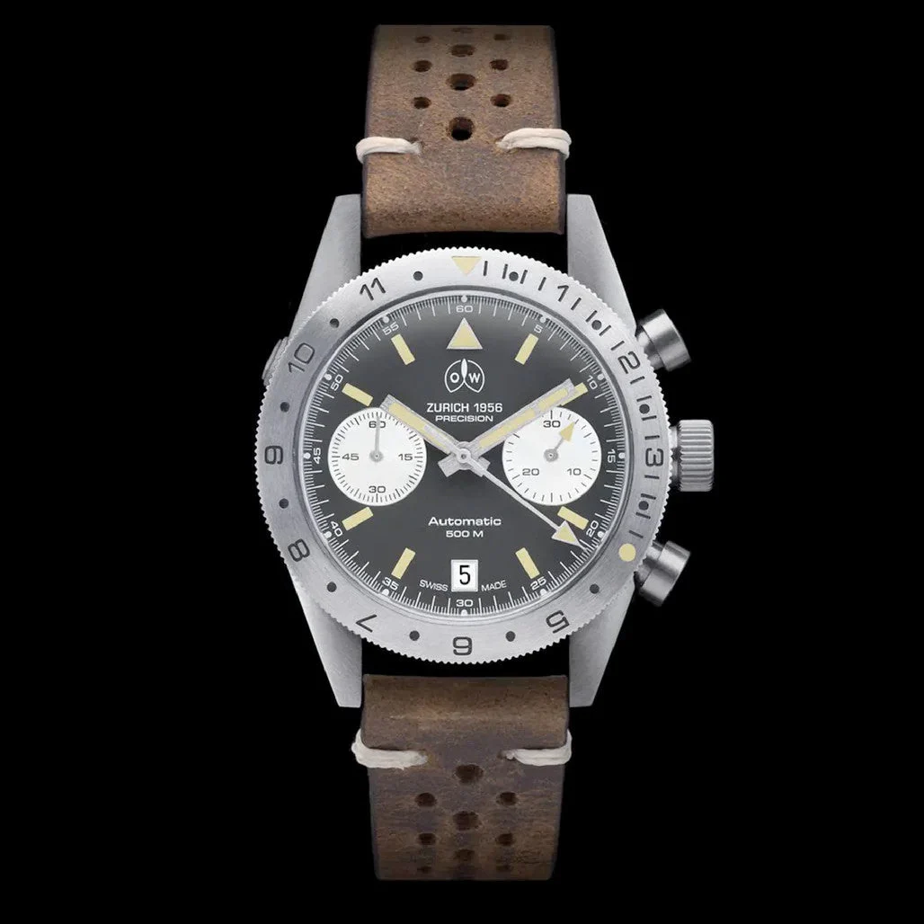 Ollech & Wajs Swiss Automatic Navichron Chronograph Watch #OW-Navichron kol saati