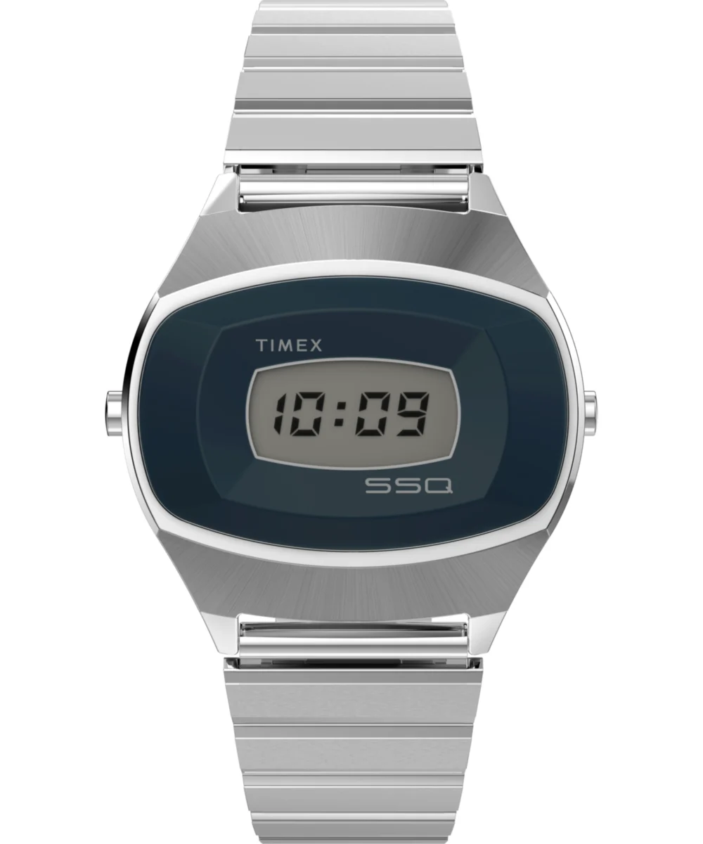 Timex SSQ Digital Reissue 38mm Stainless Steel Bracelet Watch TW2Y06100 38 mm kol saati