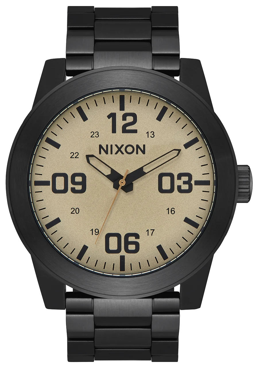 Nixon US Corporal Stainless Steel - Black / Khaki A346-1439-00 48 mm kol saati