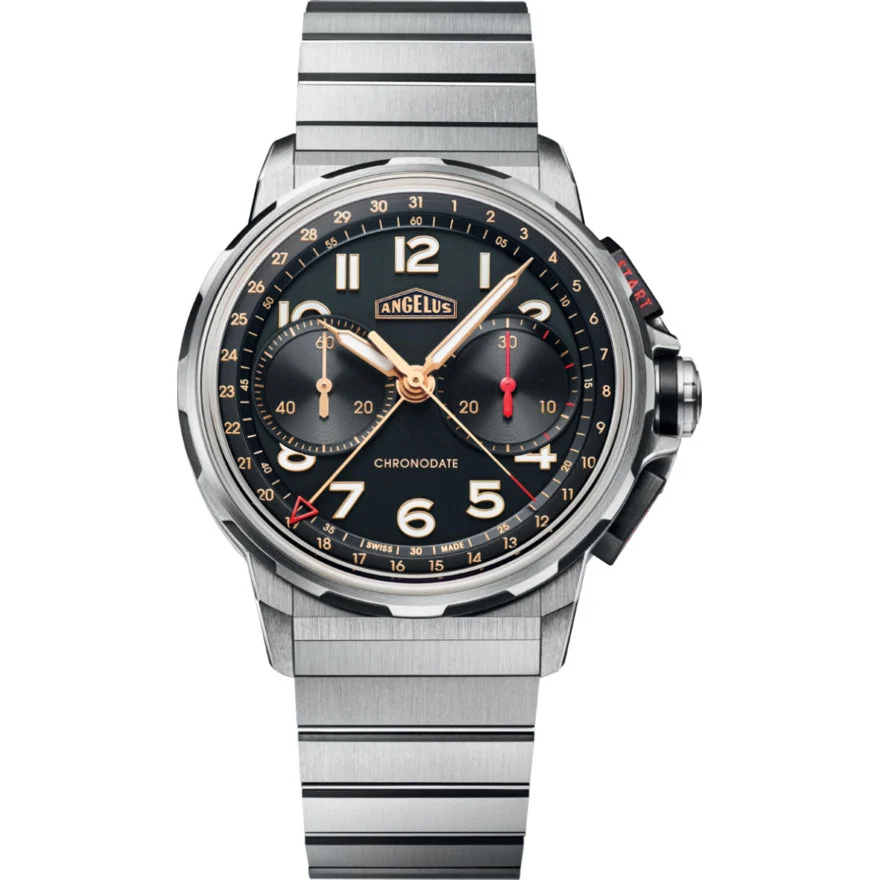 Angelus Chronodate Titanium Black Titanium 0CDYF.B02A.M009T 42.5 mm kol saati