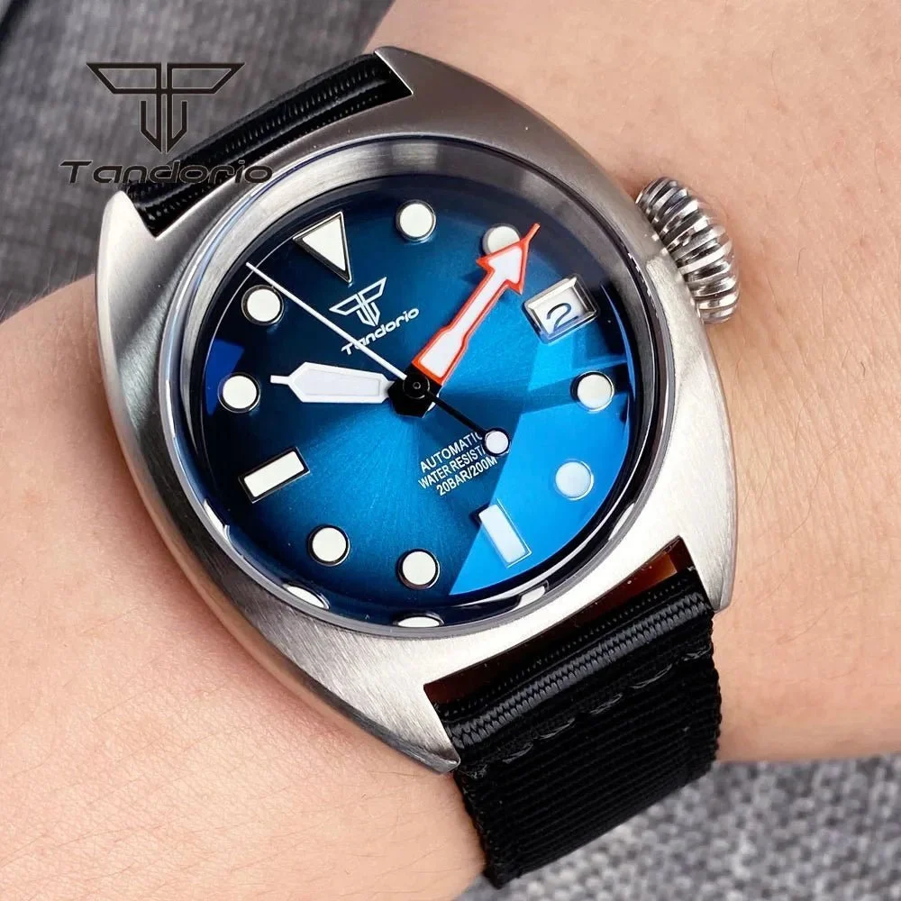 Tandorio Identity Crisis TD102 Gradient Dial NH35A 36mm 20Bar Field Watch Sapphire 14:200000080#red logo dial 36 mm kol saati