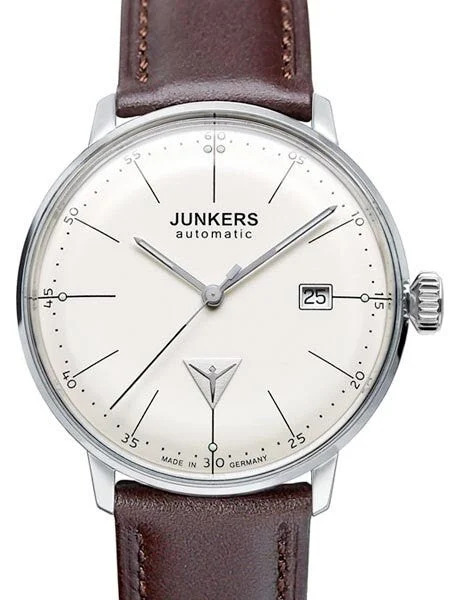 Junkers Bauhaus Swiss Automatic Watch with Domed Hesalite Crystal #6050-5 kol saati