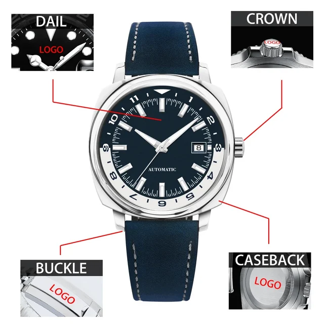 Tandorio Watches Dress watch Corgeut 6018 glass back 42 MM NH35 Automatic Sapphire crystal