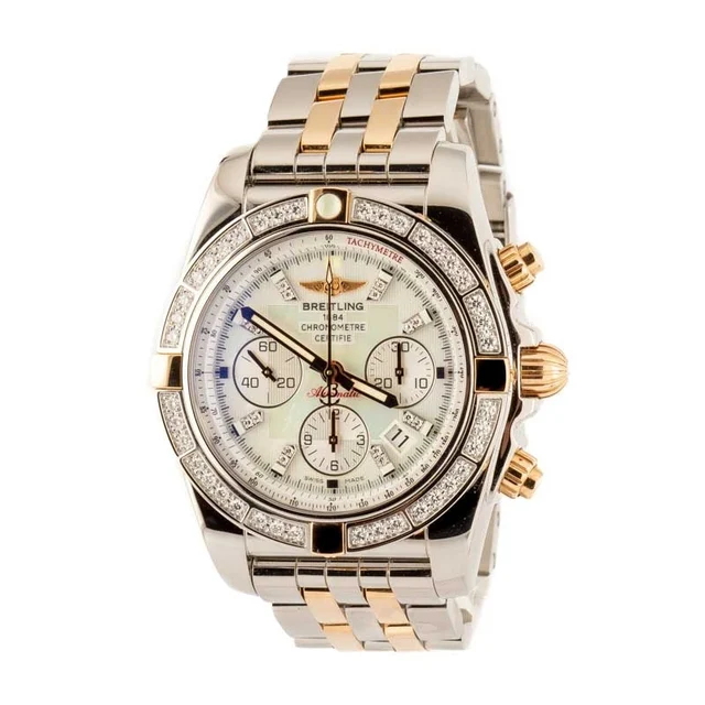 Breitling Chronomat Mother of Pearl Diamond Dial IB011053/A698 kol saati