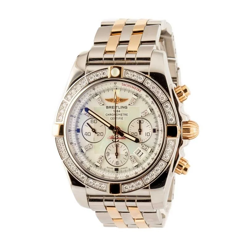 Breitling Chronomat Mother of Pearl Diamond Dial IB011053/A698 kol saati