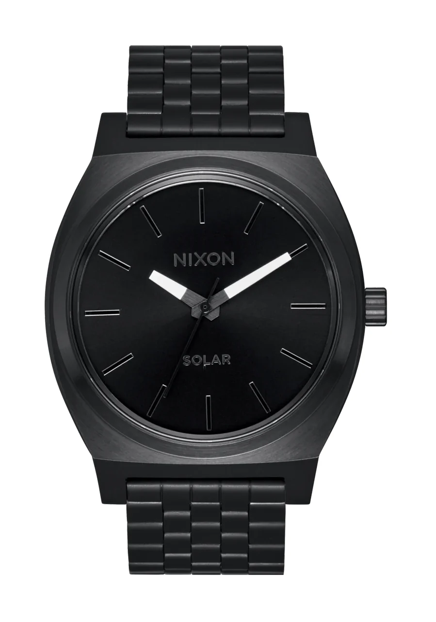 Nixon US Time Teller Solar - All Black / White A1369-756-00 40 mm kol saati