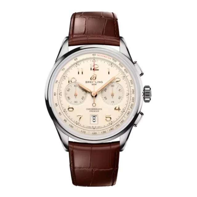 Breitling Premier B01 Chronograph AB0145211G1P2 42mm Cream D kol saati