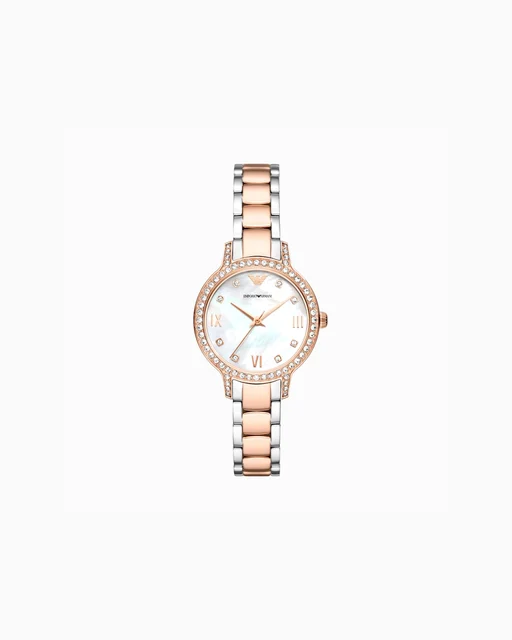 Emporio Armani Three-Hand Two-Tone Stainless Steel Watch AR11499 kol saati