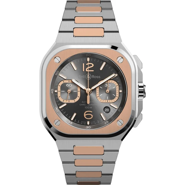 Bell & Ross Chrono Grey Steel and Gold BR05C-RTH-STPG/SSG kol saati