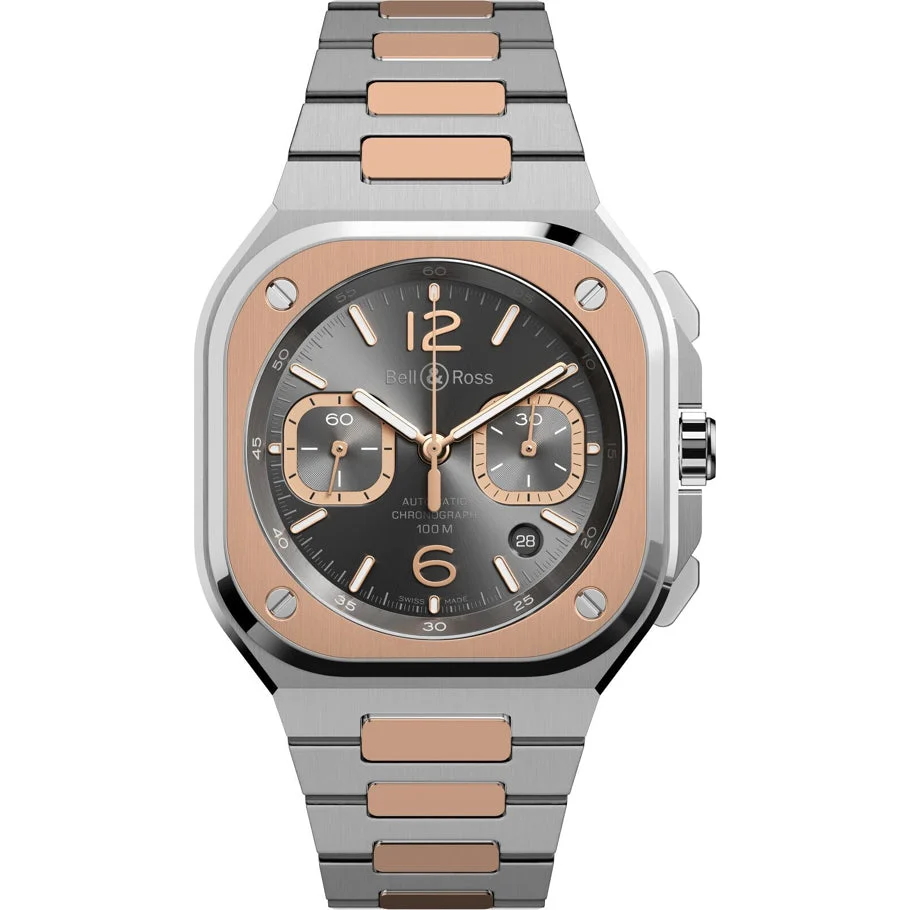 Bell & Ross Chrono Grey Steel and Gold BR05C-RTH-STPG/SSG kol saati