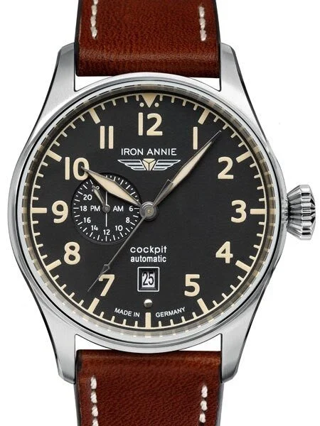 Iron Annie Automatic Watch with 42mm Case and 24-hour Sub-Dial #5168-2 kol saati