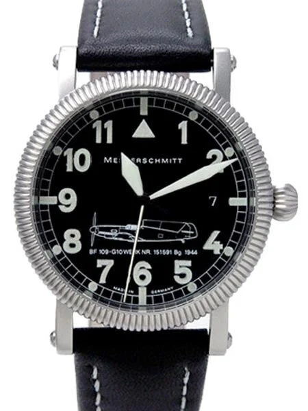 Messerschmitt Aristo ME109-G10 Aviator Swiss Automatic Watch with a Coin Edge Case kol saa
