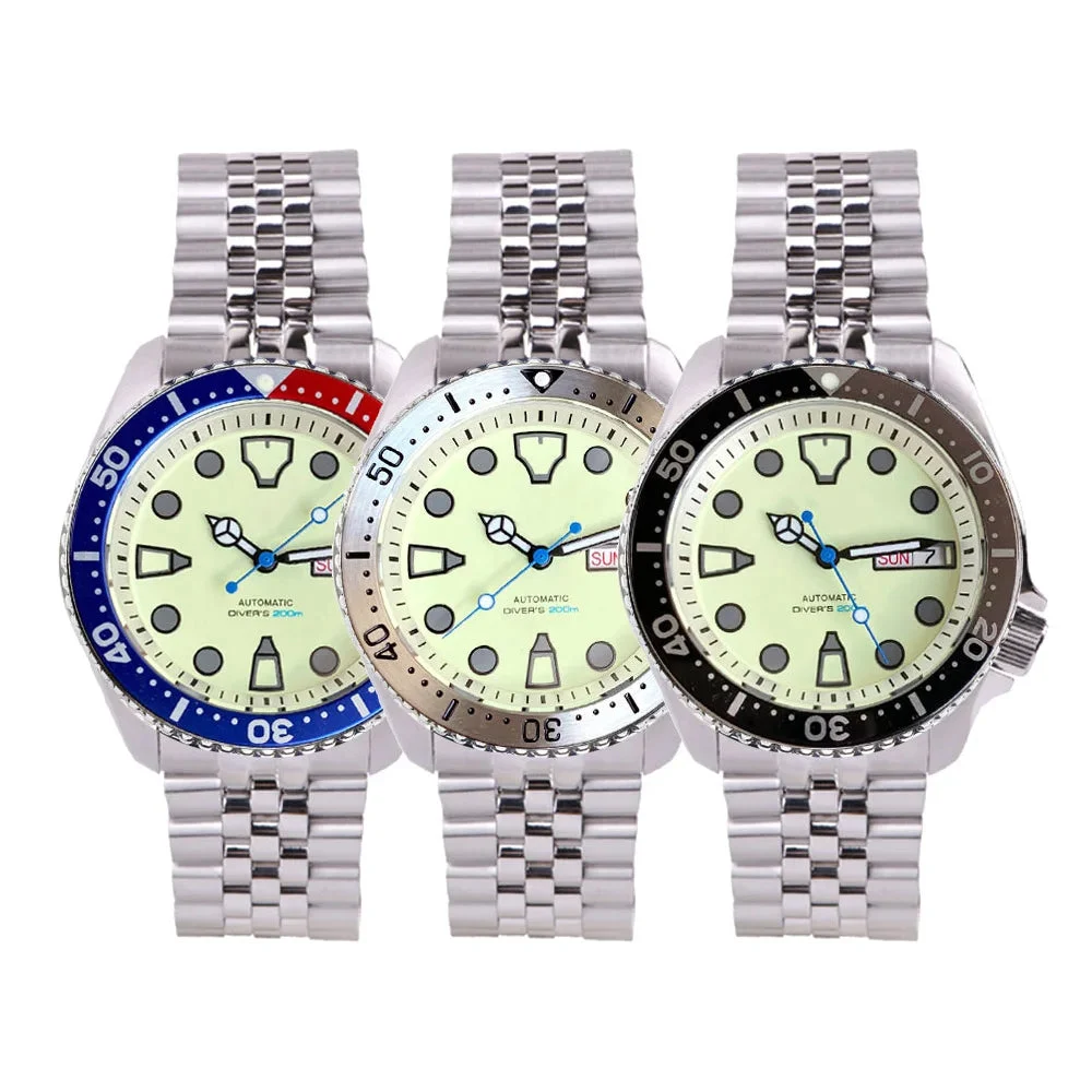 Tandorio Diver TD255 41mm Sapphire 200m waterproof NH36A Rotating Bezel Full Lume 14:100013777#Red Bkue 41 mm kol saati