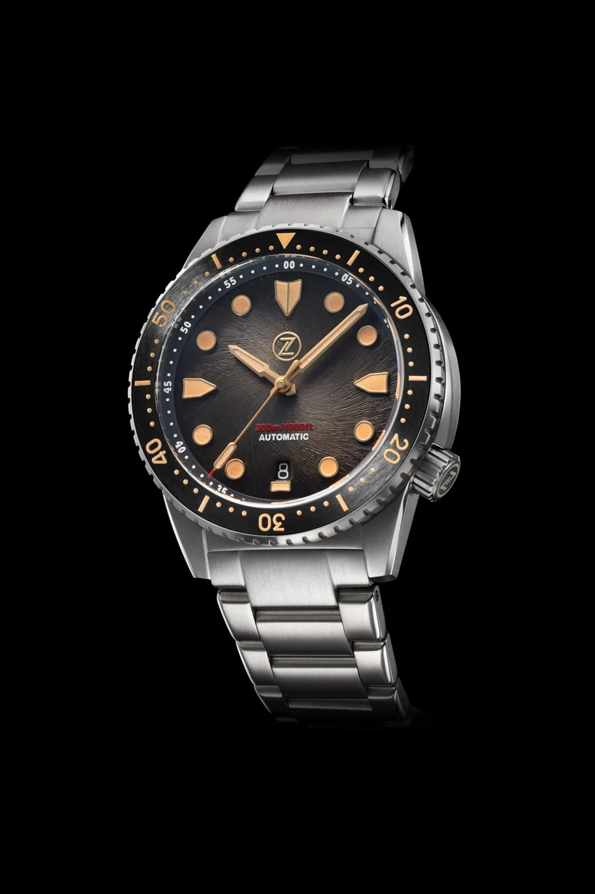 Zelos Mako V3 300m Steel Vintage Black 20 mm kol saati