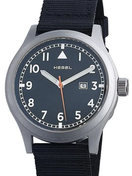 Hemel Swiss ETA Quartz Field Watch with Matte Black Dial and Sapphire Crystal #HM9 40 mm kol saati